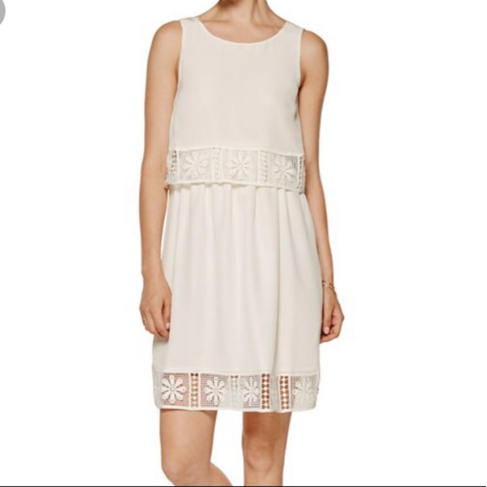 Elizabeth & James Ivory Crochet Silk Callei Dress